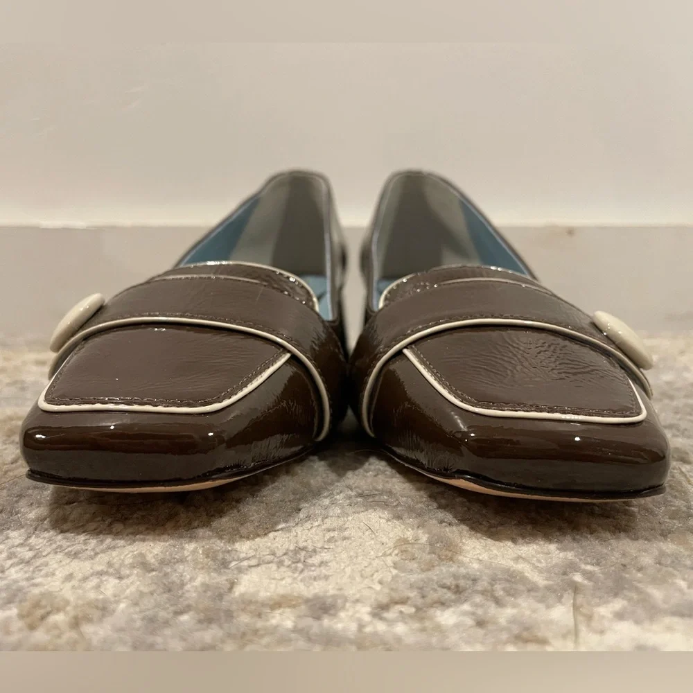 FRANCES VALENTINE Mackie Pump - Chocolate/Oyster Leather Size 8.5B New MSRP $598 - Picture 5 of 11